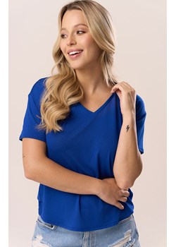 Bluzka z krótkim rękawem chabrowa Serina, Kolor chabrowy, Rozmiar S, Babell ze sklepu Primodo w kategorii Bluzki damskie - zdjęcie 188764058