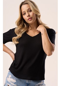 Bluzka z krótkim rękawem czarna Serina, Kolor czarny, Rozmiar S, Babell ze sklepu Primodo w kategorii Bluzki damskie - zdjęcie 188764059