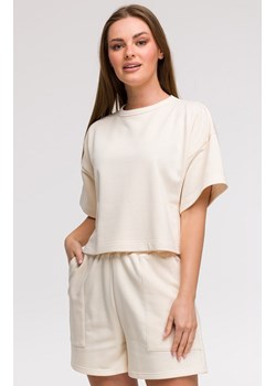 Szorty damskie z kieszeniami waniliowe B295, Kolor waniliowy, Rozmiar L, BeWear ze sklepu Primodo w kategorii Szorty - zdjęcie 188764176