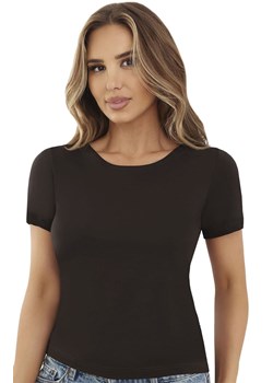 Koszulka z krótkim rękawem brązowa Ida, Kolor brązowy, Rozmiar L, EMILI ze sklepu Primodo w kategorii Podkoszulki i halki - zdjęcie 188766728