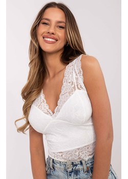 Biały koronkowy top damski D16048W02345A, Kolor biały, Rozmiar M, Sublevel ze sklepu Primodo w kategorii Bluzki damskie - zdjęcie 188768259