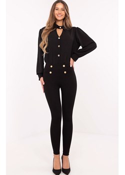 Czarne legginsy z guzikami NM-LG-D70003.40, Kolor czarny, Rozmiar L, FactoryPrice ze sklepu Primodo w kategorii Spodnie damskie - zdjęcie 188768678