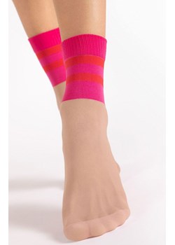 Cienkie skarpetki z paskami beżowo-różowe Dash 20 DEN G1190, Kolor beżowo-różowy, Rozmiar uniwersalny, Fiore ze sklepu Primodo w kategorii Skarpetki damskie - zdjęcie 188768865