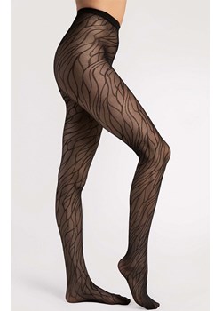 Wzorzyste rajstopy damskie Organica 30 DEN, Kolor czarny, Rozmiar 2, Fiore ze sklepu Primodo w kategorii Rajstopy - zdjęcie 188768979