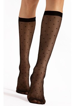 Jedwabiste czarne podkolanówki w kropki Quebec 15 DEN, Kolor czarny, Rozmiar uniwersalny, Fiore ze sklepu Primodo w kategorii Podkolanówki - zdjęcie 188768989