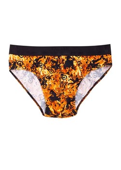 Bawełniane slipy męskie Caldo, Kolor czarno-pomarańczowy, Rozmiar S, Italian Fashion ze sklepu Primodo w kategorii Majtki męskie - zdjęcie 188770875