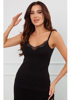 Koszulka damska czarna na wąskie ramiączko Prestige, Kolor czarny, Rozmiar S, Italian Fashion ze sklepu Primodo w kategorii Podkoszulki i halki - zdjęcie 188771837