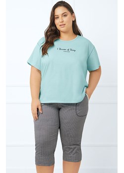 Piżama damska na krótki rękaw i 3/4 spodnie Tarisa, Kolor pistacjowy-wzór, Rozmiar S, Italian Fashion ze sklepu Primodo w kategorii Piżamy damskie - zdjęcie 188772195