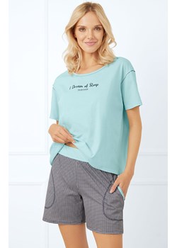 Piżama damska na krótki rękaw i krótkie spodenki Tarisa, Kolor pistacjowy-wzór, Rozmiar S, Italian Fashion ze sklepu Primodo w kategorii Piżamy damskie - zdjęcie 188772196