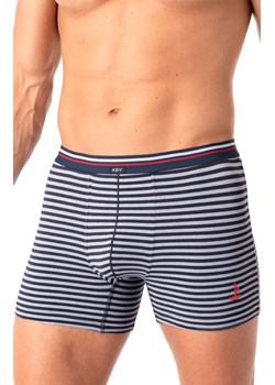 Wakacyjne bawełniane bokserki męskie szaro-granatowe MXH 338, Kolor szaro-granatowy, Rozmiar M, Key ze sklepu Primodo w kategorii Majtki męskie - zdjęcie 188772966