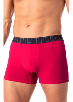 Czerwone bokserki z kraciastą gumą MXH 408, Kolor czerwony, Rozmiar M, Key ze sklepu Primodo w kategorii Majtki męskie - zdjęcie 188773318