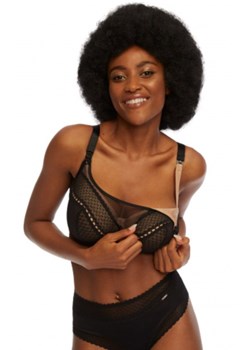 Grace BM-929 czarny bawełniany biustonosz do karmienia, Kolor czarny-wzór, Rozmiar 70D, Kinga ze sklepu Primodo w kategorii Biustonosze - zdjęcie 188773386