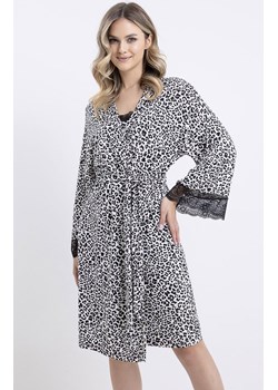 Krótki szlafrok damski w panterkę 356, Kolor panterka, Rozmiar 2XL, leptir ze sklepu Primodo w kategorii Szlafroki damskie - zdjęcie 188774018