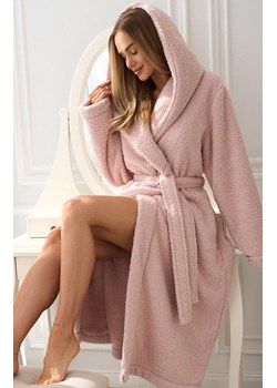 Długi szlafrok damski z kapturem róż pudrowy 2556 Heaven, Kolor róż pudrowy, Rozmiar M, L&amp;L ze sklepu Primodo w kategorii Szlafroki damskie - zdjęcie 188774337