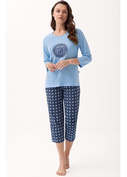 Piżama damska niebieska z spodniami w rozeteki 331, Kolor niebieski, Rozmiar M, Luna ze sklepu Primodo w kategorii Piżamy damskie - zdjęcie 188774635