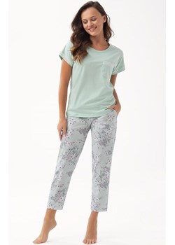 Piżama damska zielona z koronką i spodnie w kwiaty 342, Kolor zielony, Rozmiar M, Luna ze sklepu Primodo w kategorii Piżamy damskie - zdjęcie 188774649