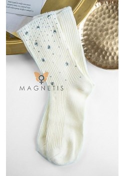 Bawełniane skarpety damskie ecru QR-5018 Serduszka Dżety, Kolor ecru, Rozmiar uniwersalny, Magnetis ze sklepu Primodo w kategorii Skarpetki damskie - zdjęcie 188774747