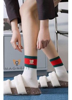 Skarpety damskie białe YN5045 Miś, Kolor biały, Rozmiar uniwersalny, Magnetis ze sklepu Primodo w kategorii Skarpetki damskie - zdjęcie 188774755