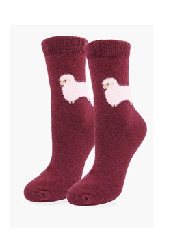 Marilyn ciepłe skarpetki damskie z owcą bordowe Angora F29, Kolor bordowy, Rozmiar uniwersalny, Marilyn ze sklepu Primodo w kategorii Skarpetki damskie - zdjęcie 188774956