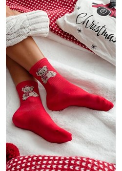 Skarpetki damskie świąteczne czerwone Miś 1283.031, Kolor czerwony, Rozmiar 37-41, Milena ze sklepu Primodo w kategorii Skarpetki damskie - zdjęcie 188776517