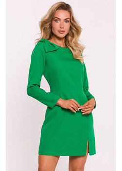 Sukienka z kokardą na ramieniu soczysty zielony M814, Kolor zielony, Rozmiar L, MOE ze sklepu Primodo w kategorii Sukienki - zdjęcie 188776929