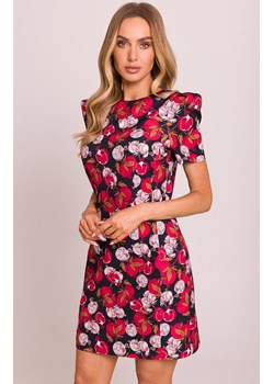 Moe wzorzysta sukienka mini z ozdobnymi rękawami M856/3, Kolor multicolour, Rozmiar L, MOE ze sklepu Primodo w kategorii Sukienki - zdjęcie 188777528