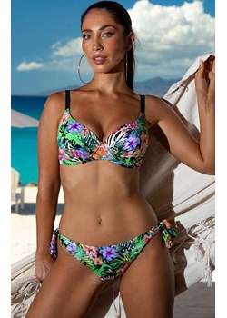 Majtki kąpielowe damskie figi wiązane po bokach 249/01, Kolor czarno-zielony, Rozmiar S, Primo ze sklepu Primodo w kategorii Stroje kąpielowe - zdjęcie 188780176