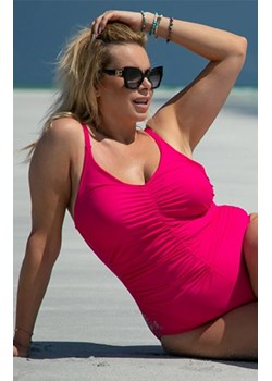 Jednoczęściowy strój kąpielowy z marszczeniami 541/01, Kolor różowy, Rozmiar L, Primo ze sklepu Primodo w kategorii Stroje kąpielowe - zdjęcie 188780237