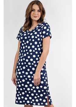 Granatowa koszula nocna w groszki 157, Kolor granatowy-wzór, Rozmiar M, Regina ze sklepu Primodo w kategorii Koszule nocne - zdjęcie 188780317