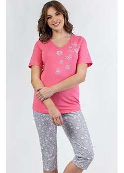 Bawełniana piżama damska różowa 696, Kolor różowy-wzór, Rozmiar M, Regina ze sklepu Primodo w kategorii Piżamy damskie - zdjęcie 188780397