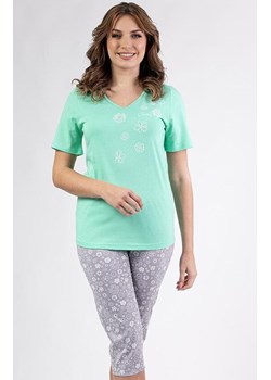 Bawełniana piżama damska zielona 696, Kolor zielony-wzór, Rozmiar M, Regina ze sklepu Primodo w kategorii Piżamy damskie - zdjęcie 188780398