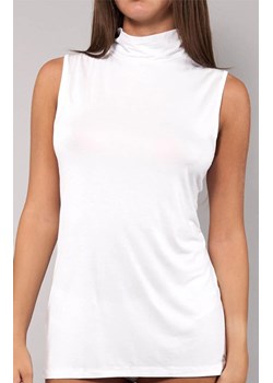 Bluzka z golfem bez rękawów z ekologicznego modalu biały Today 6006 Sielei, Kolor biały, Rozmiar S, Sielei ze sklepu Primodo w kategorii Bluzki damskie - zdjęcie 188782277