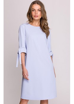 Sukienka z wiązanymi rękawami błękitna S393, Kolor błękitny, Rozmiar L, Stylove ze sklepu Primodo w kategorii Sukienki - zdjęcie 188783069