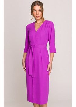 Sukienka z kopertowym motywem lawendowa S396, Kolor lawendowy, Rozmiar L, Stylove ze sklepu Primodo w kategorii Sukienki - zdjęcie 188783169