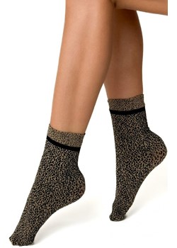 Skarpetki damskie w panterkę beżowe Sabina 40 DEN, Kolor beżowy-wzór, Rozmiar uniwersalny, Veneziana ze sklepu Primodo w kategorii Skarpetki damskie - zdjęcie 188785497
