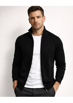 Sweter męski na suwak z stójką bawełniany czarny Recea ze sklepu Recea.pl w kategorii Swetry męskie - zdjęcie 188785978