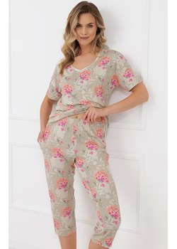 Piżama damska ze spodniami 3/4 Harmonia, Kolor beżowy-wzór, Rozmiar S, Italian Fashion ze sklepu Intymna w kategorii Piżamy damskie - zdjęcie 188786038
