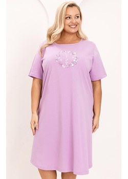 Bawełniana koszula nocna damska fioletowa plus size 176, Kolor fioletowy, Rozmiar XXL, Regina ze sklepu Intymna w kategorii Koszule nocne - zdjęcie 188786099