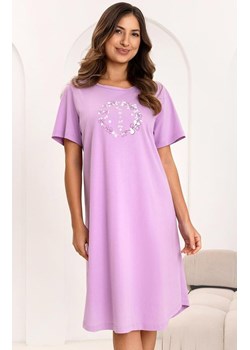 Bawełniana koszula nocna damska fioletowa 176, Kolor fioletowy, Rozmiar M, Regina ze sklepu Primodo w kategorii Koszule nocne - zdjęcie 188786397