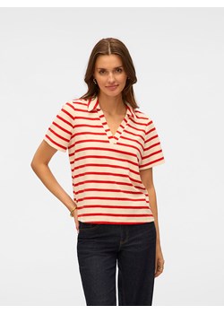 Vero Moda Koszulka polo w kolorze kremowo-czerwonym ze sklepu Limango Polska w kategorii Bluzki damskie - zdjęcie 188789896