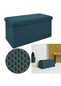 Rétro Chic Skrzynia "Atome" w kolorze morskim do siedzenia - 77 x 38 x 38 cm ze sklepu Limango Polska w kategorii Pufy i siedziska - zdjęcie 188791889