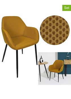 Rétro Chic Fotele (2 szt.) "Atome" w kolorze musztardowym - 55,7 x 85 x 59 cm ze sklepu Limango Polska w kategorii Meble - zdjęcie 188791988