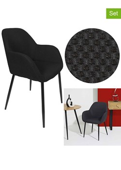 Rétro Chic Fotele (2 szt.) "Atome" w kolorze czarnym - 55,7 x 85 x 59 cm ze sklepu Limango Polska w kategorii Meble - zdjęcie 188791997