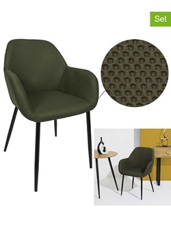 Rétro Chic Fotele (2 szt.) "Atome" w kolorze khaki - 55,7 x 85 x 59 cm ze sklepu Limango Polska w kategorii Meble - zdjęcie 188792006