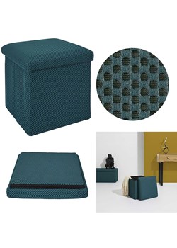 Rétro Chic Hocker "Atome" w kolorze morskim ze schowkiem - 38 x 38 x 38 cm ze sklepu Limango Polska w kategorii Pufy i siedziska - zdjęcie 188792115