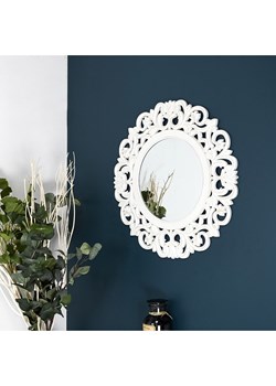 Rétro Chic Lustro ścienne w kolorze białym - Ø 60 cm ze sklepu Limango Polska w kategorii Lustra - zdjęcie 188792565