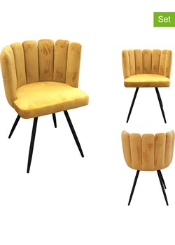 Rétro Chic Fotele (2 szt.) "Ariel" w kolorze żółtym - 52,5 x 79,7 x 50,5 cm ze sklepu Limango Polska w kategorii Pufy i siedziska - zdjęcie 188792625