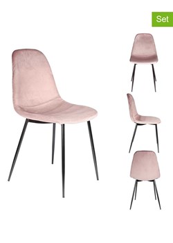 Rétro Chic Krzesła (4 szt.) "Giulia" w kolorze jasnoróżowym - 42,5 x 87 x 44 cm ze sklepu Limango Polska w kategorii Meble - zdjęcie 188792719
