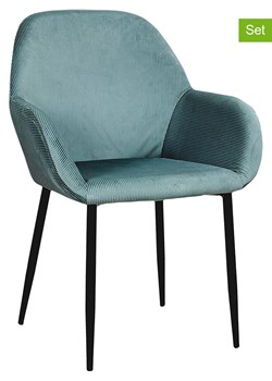 Rétro Chic Krzesła (2 szt.) "Giulia" w kolorze błękitnym - 59 x 84 x 44,5 cm ze sklepu Limango Polska w kategorii Meble - zdjęcie 188792847