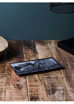 Ethnical Life Misa dekoracyjna "Black Forest" w kolorze czarno-białym - 21 x 10 cm ze sklepu Limango Polska w kategorii Misy i tace dekoracyjne - zdjęcie 188793077